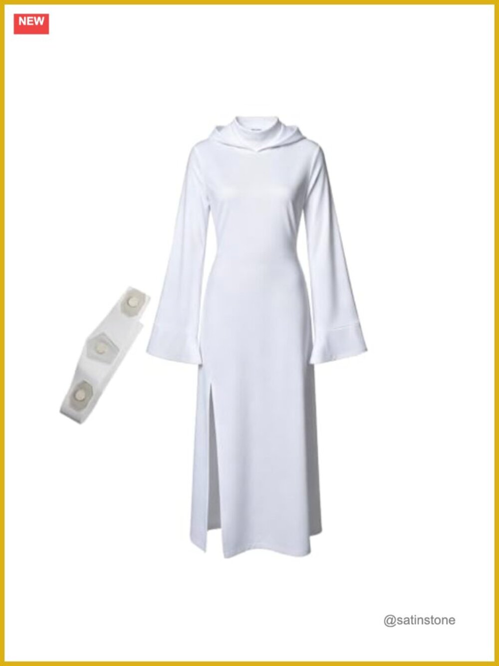 Hooded Fantasy Robe Costume with Matching Belt Cosplay Halloween